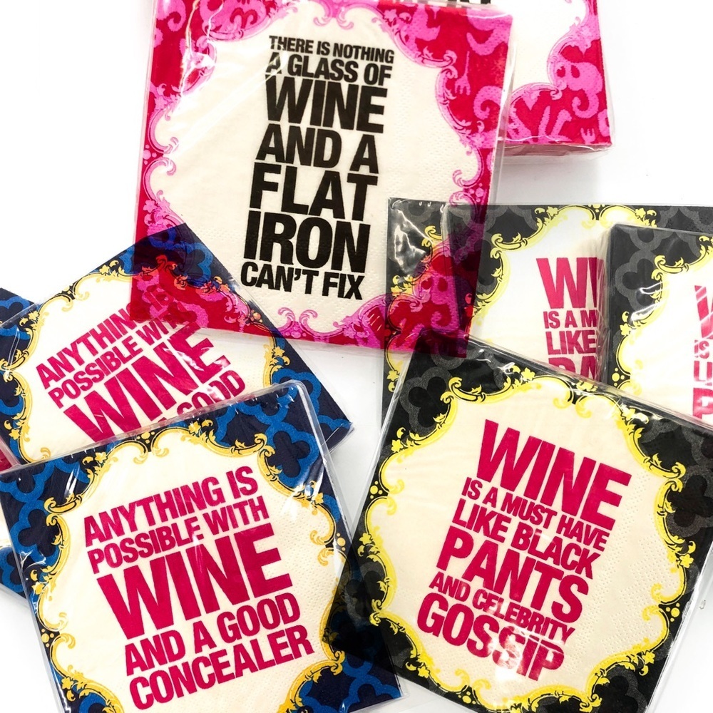 🌷SET OF 3 Wine Cocktail Napkins